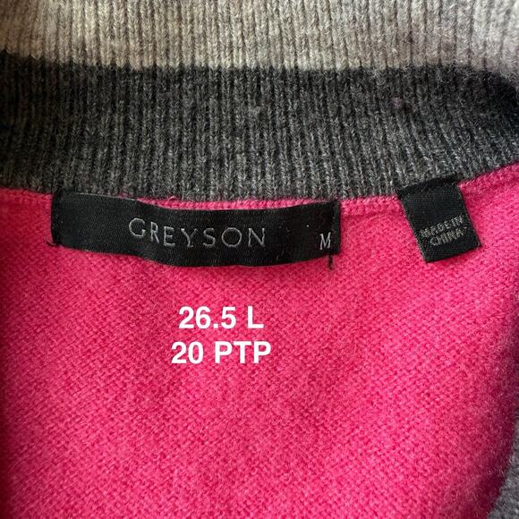 Greyson 1/4 Zip Pullover M Pink Wool Golf Sportswear Lightweight Outerwear - Picture 8 of 10
